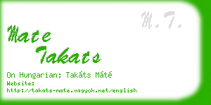 mate takats business card