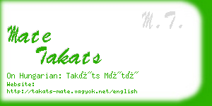 mate takats business card